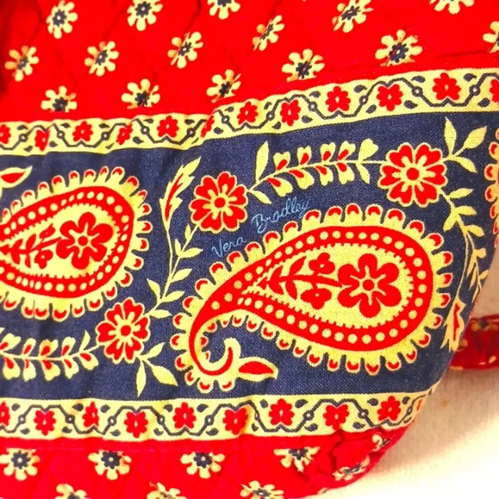 Vera Bradley‎ Backpack Red Paisley Boho Floral Quilted Cottage Hippie Festival
